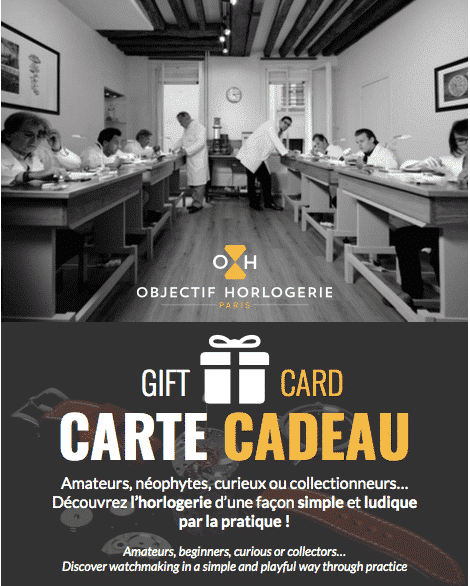 Carte Cadeau Cours particulier My Time Montre sur-mesure à Paris chez Objectif Horlogerie