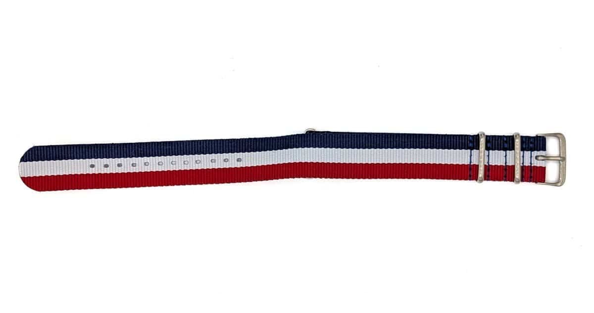 Blue, White, and Red Trendy NATO Strap BNTBBR