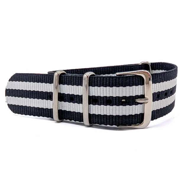 Bracelet NATO Tendance noir et blanc BNTNB