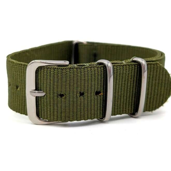 Bracelet NATO montre Militaire khaki foncé BNMKF
