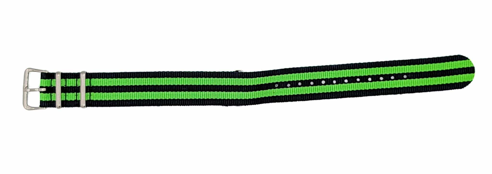 Black and Green Striped NATO Watch Strap