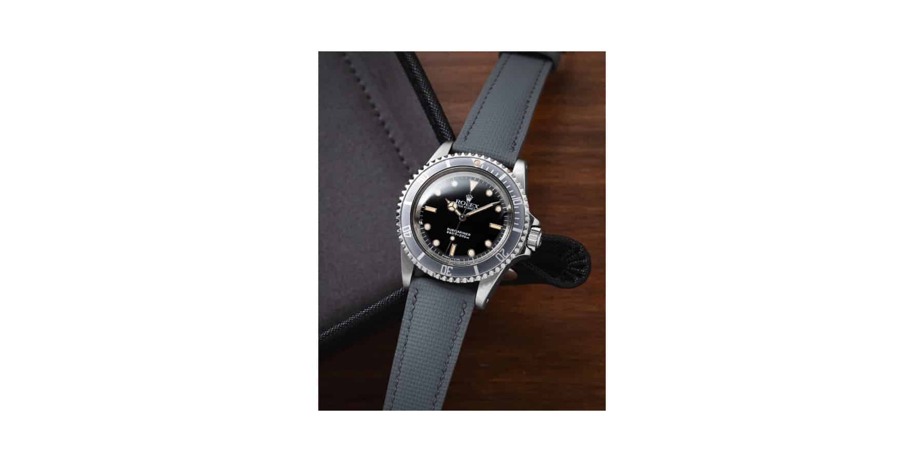 Bracelet Sailcloth gris sur montre Rolex