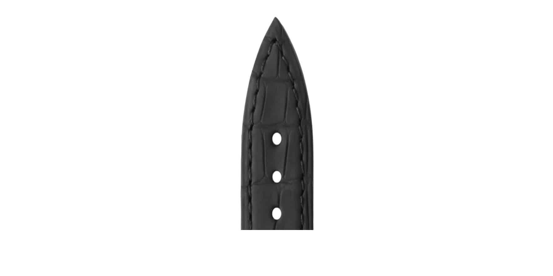Bracelet de montre Bouveret en cuir d'alligator carbone Silverstone 4011 Noir