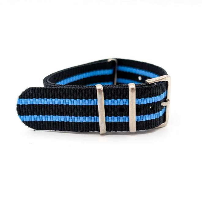 Bracelet montre NATO noir et bleu