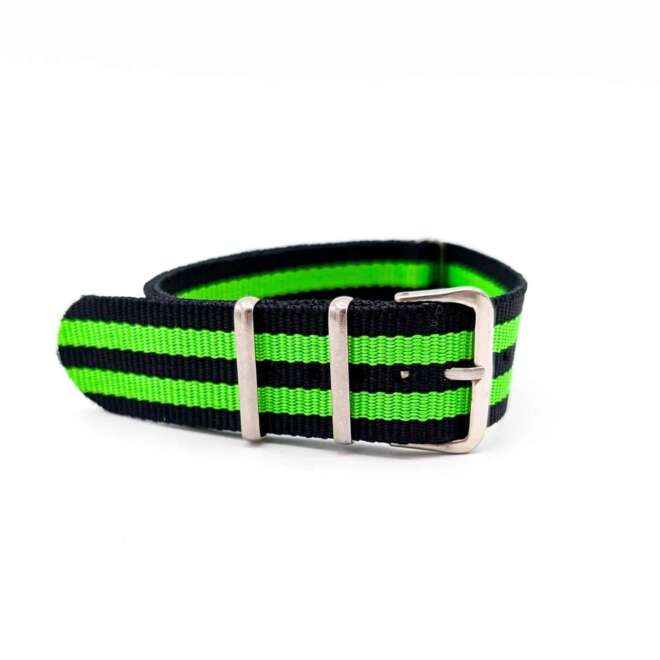 Bracelet montre NATO noir et vert