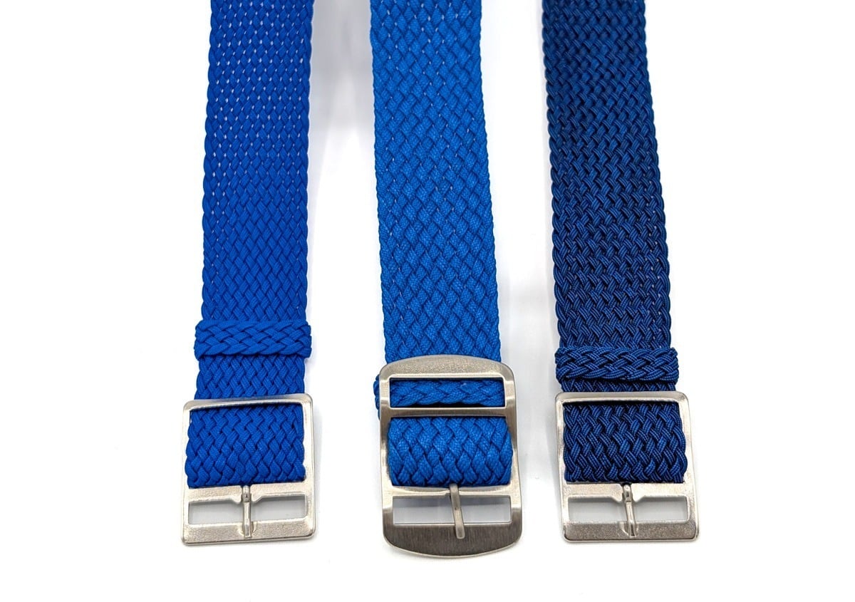 Bracelet perlon bleu différentes teintes