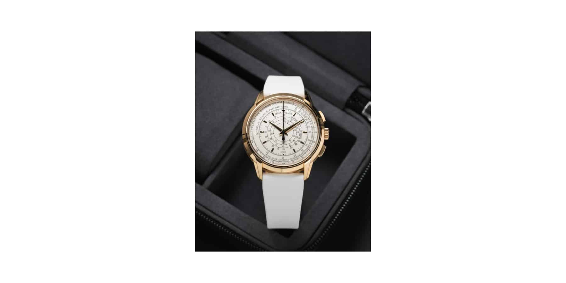 Le bracelet Delugs caoutchouc blanc sur une montre Patek Philippe