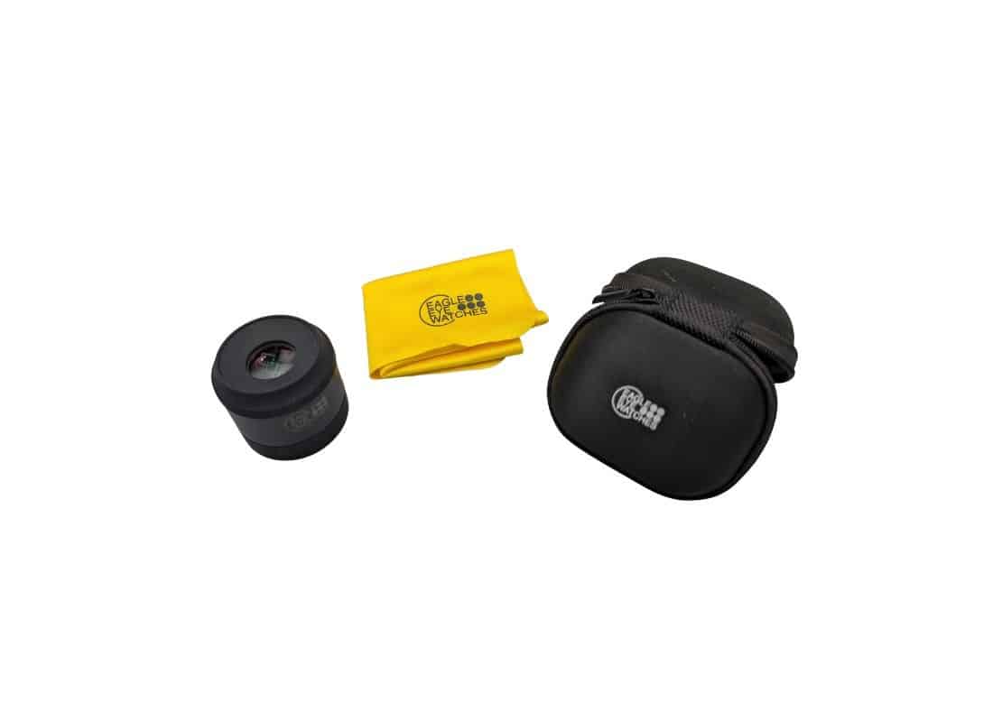 Loupe x6 avec son étui et sa chiffonnette