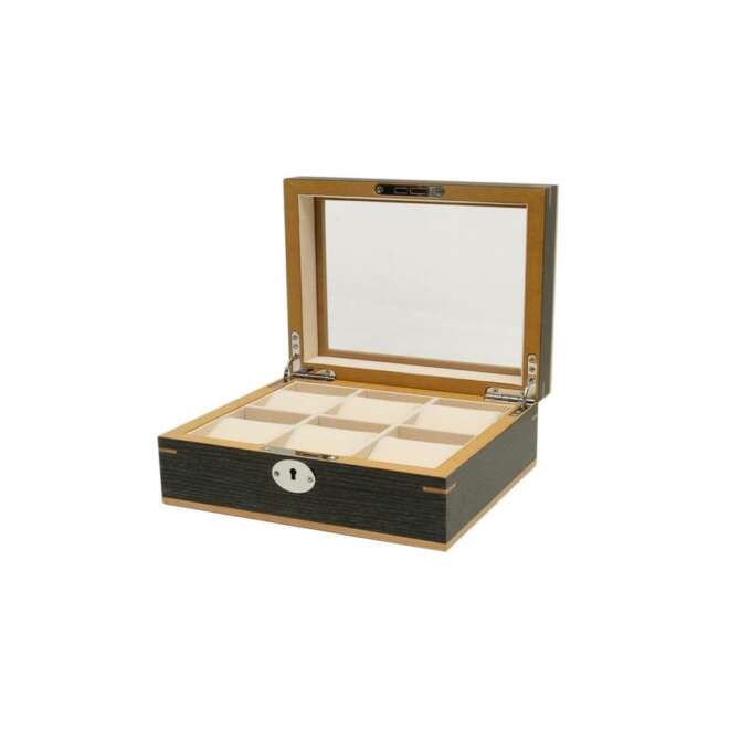 boite-a-montres-clipperton-6-en-bois-gris-avec-couvercle-en-verre