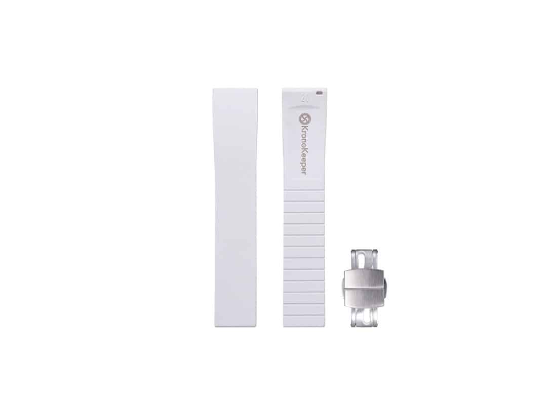 bracelet-en-caoutchouc-kronokeeper-reglable-avec-boucle-deployante-blanc