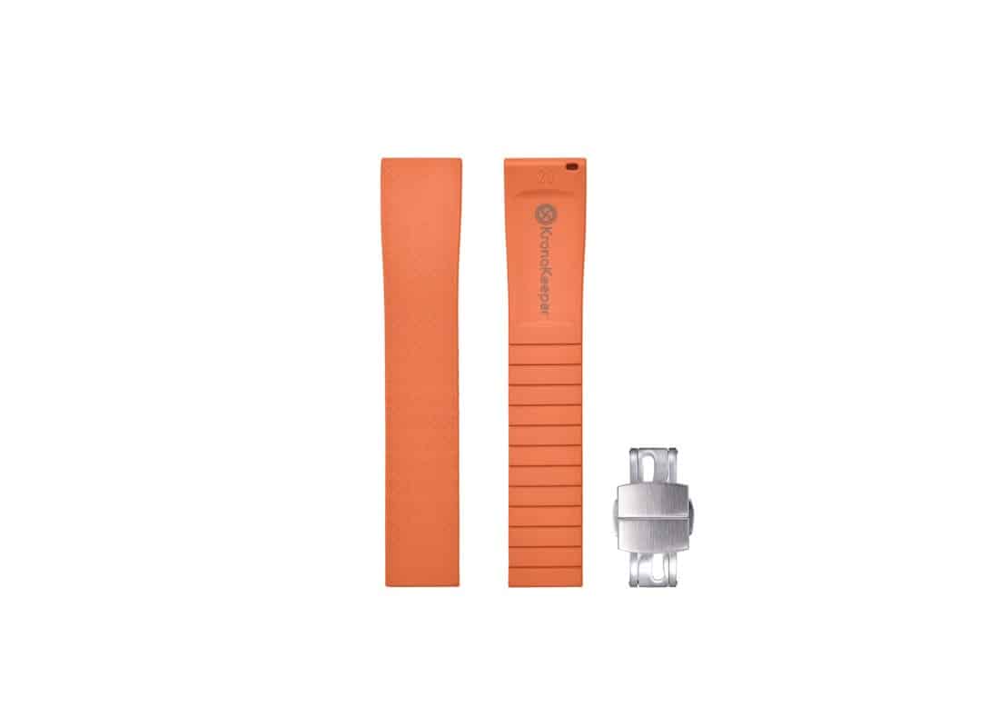 bracelet-en-caoutchouc-kronokeeper-reglable-avec-boucle-deployante-orange