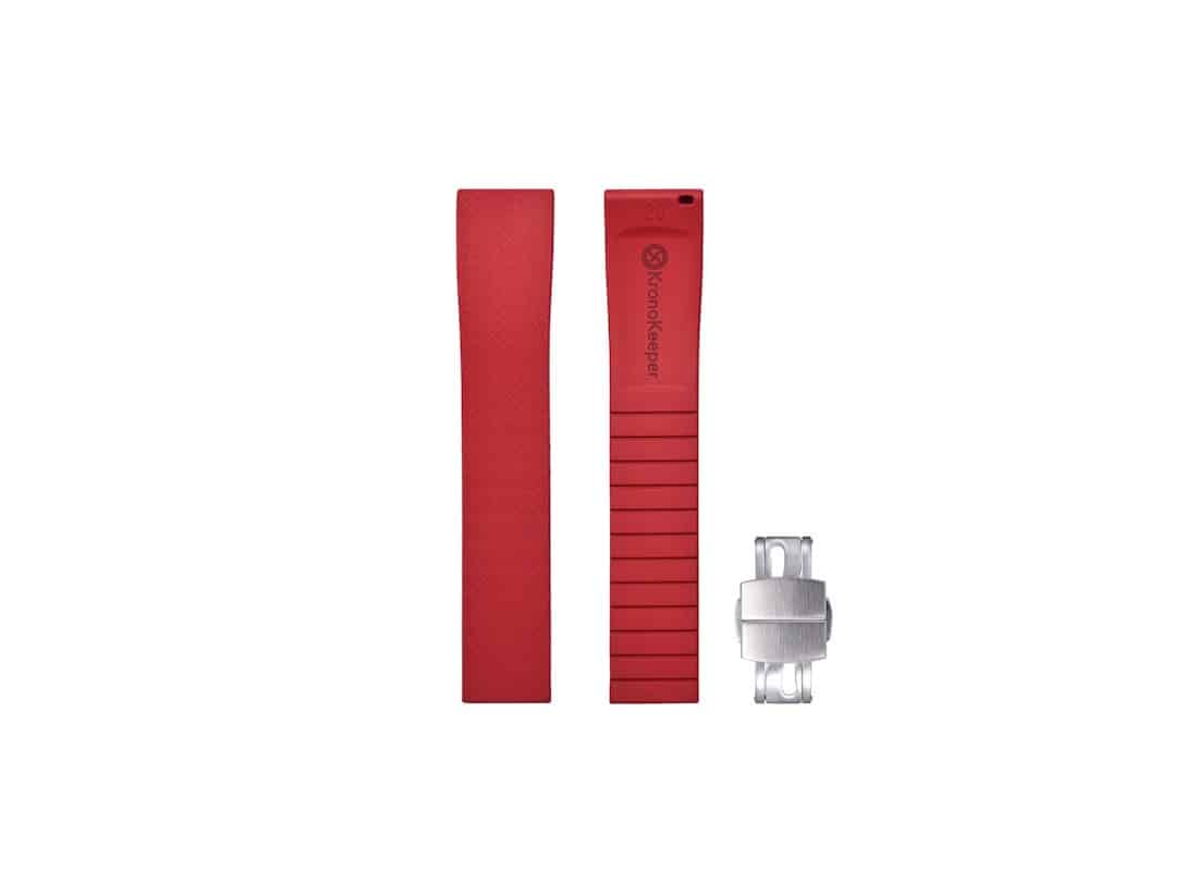 bracelet-en-caoutchouc-kronokeeper-reglable-avec-boucle-deployante-rouge