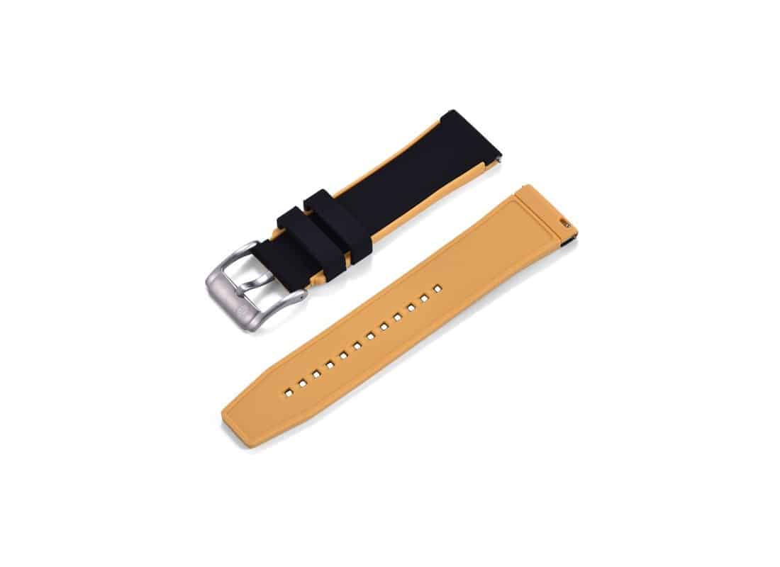 bracelet-kronokeeper-caoutchouc-bicolore-noirjaune