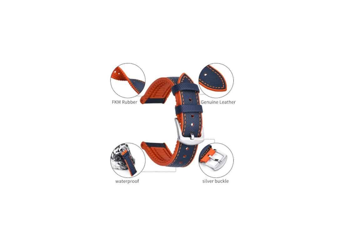 kronokeeper-jules-rubber-bracelet orange bleu marine