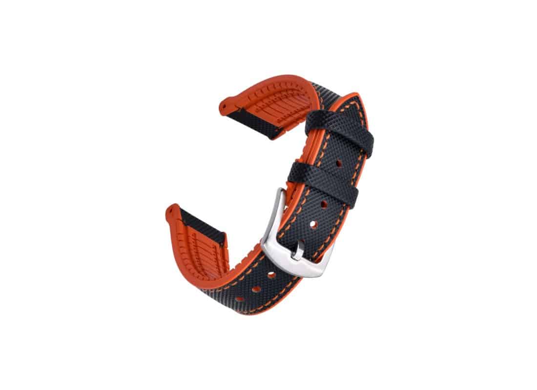 kronokeeper-jules-rubber-strap-orange noir