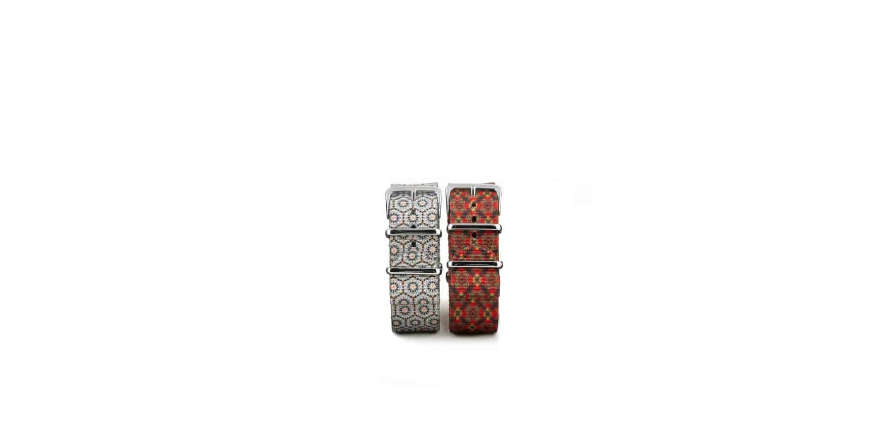 Bracelets Nato Nylon Dandy gris et rouge